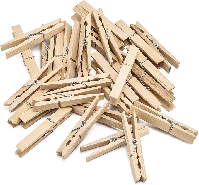 100pcs Clothes Pins Wood - 4 inch Heavy Duty Wooden Clothespins for Hanging Clothes Outdoor Clip,Crafts