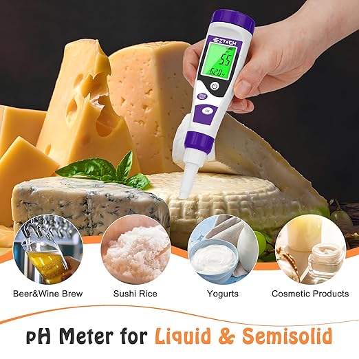 EZTOCH Food pH Meter, Digital pH Meter for Food Fermentation Canning