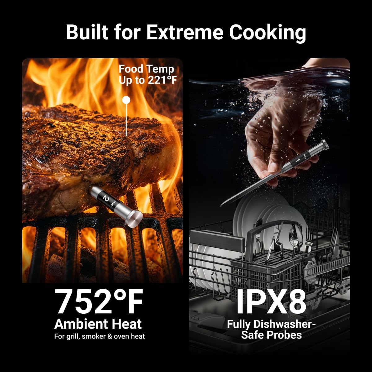 ThermoMaven 3000FT Wireless Meat Thermometer, No App Needed, 2 Probes