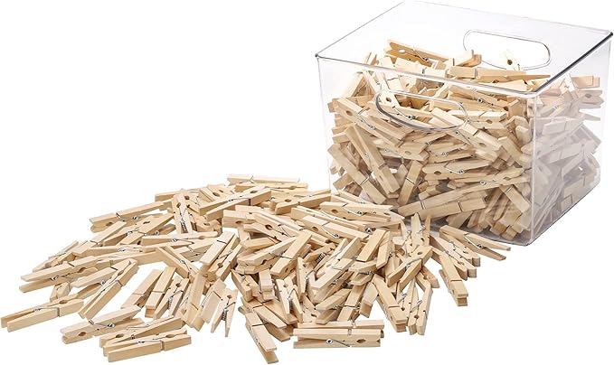 200pcs 3inch Clothes Pins Wooden Clothespins Heavy Duty Spring Wood Clips for Laundry Hanging Clothes Pictures Crafts