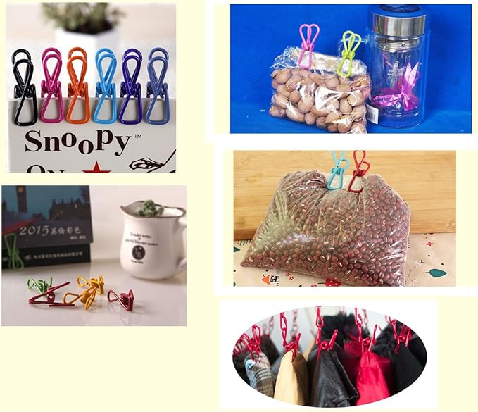 30 Pcs 2 Inch 10 Different Random Colors Chip Clips, PVC Coating High Elasticity Strength Clothes Pins, Food Clips and Bag Clips