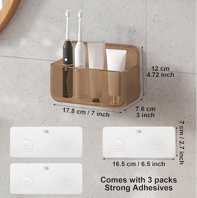 Diesisa 2pc Acrylic Wall Mount Organizer, Adhesive Cabinet Door Organizer,Acrylic Bathroom Shelves for Wall,No Drilling Hang Walls,with Self Adhesive Tape, for Bathroom, Kitchen, Living Room