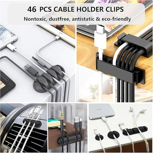 N NOROCME 192 PCS Cable Management Kit 4 Wire Organizer Sleeve, 11 Cable Holder