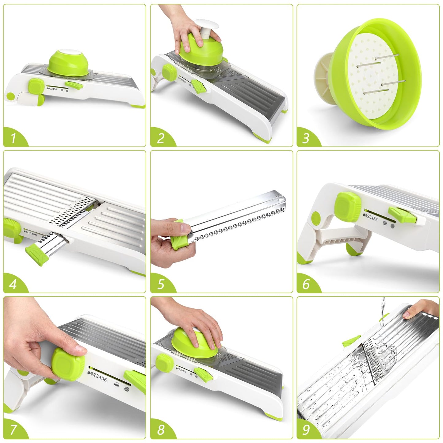 Foyucool Mandoline Slicer for Kitchen, Adjustable Vegetable Potato Slicer