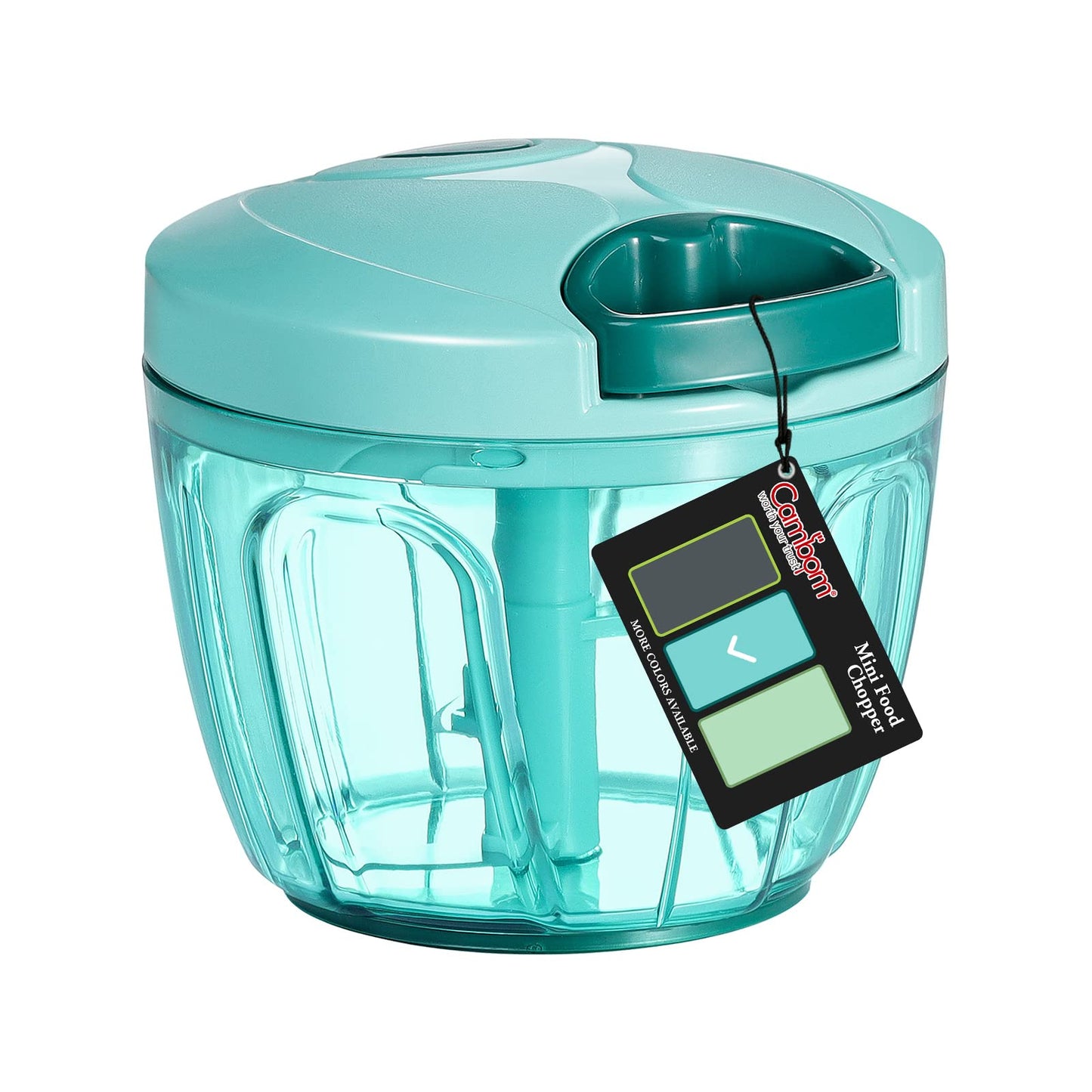 Cambom Manual Food Chopper Vegetable Cutter, Hand String Vegetable Chopper Onions Cutter for Vegetable Fruits Nuts BPA Free Food Safe Material, 900ml Blue