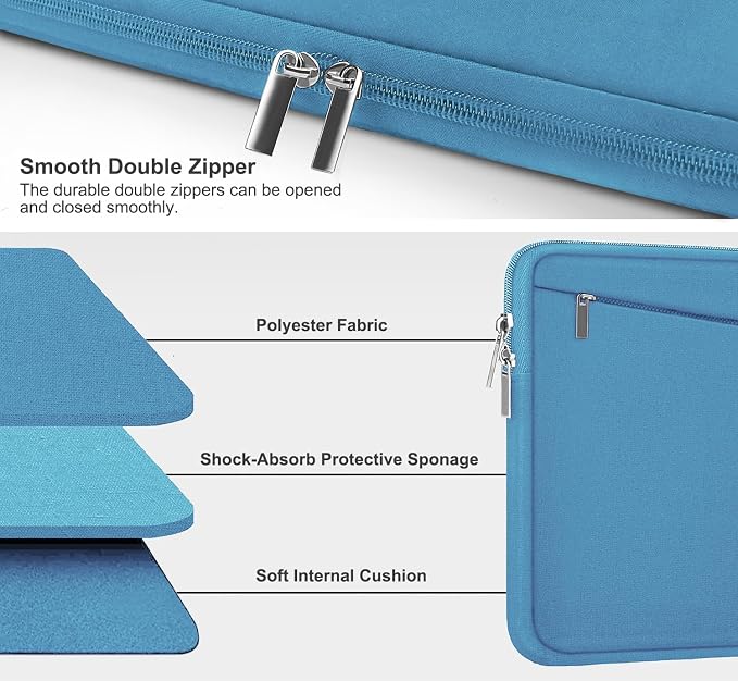 15.6 inch Laptop Sleeve, Slim Computer Carrying Bag Protective Cover Briefcase