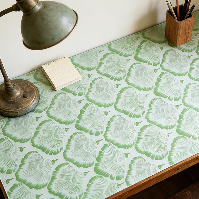 Drawer and Shelf Liner - Green Banana Leaf Pattern,Non Adhesive Non Slip Waterproof Easy-Clean Liner for Kitchen Cabinet, Refrigerator, Bathroom, Pantry Storage Drawers, 12 in x 20 Ft.