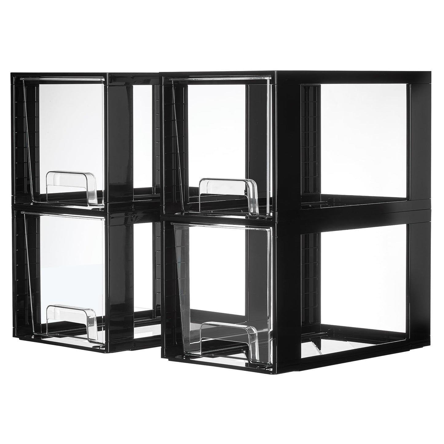 Vtopmart 2 Pack Large Stackable Storage Drawers, Clear