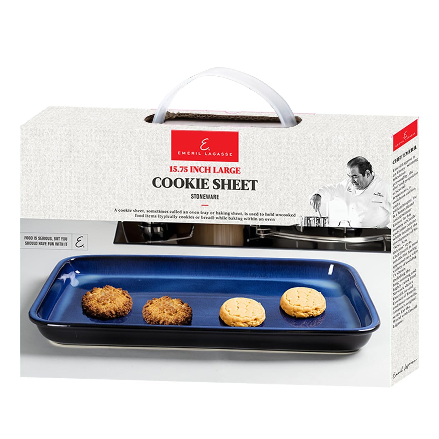 Emeril Lagasse 15.75 IN Large Baking Sheet – Stoneware Cookie Sheet & Baking Tray, Oven Safe Baking Trays for Oven
