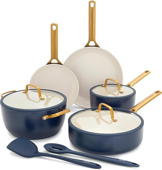 GreenPan Nonstick Reserve Pro 10 Piece Cookware Set, NSF Certified Ceramic, Hard Anodized PFAS-Free Pots & Pans Set with Lids, Stainless Steel Handles, Oven & Dishwasher Safe, Moss Green