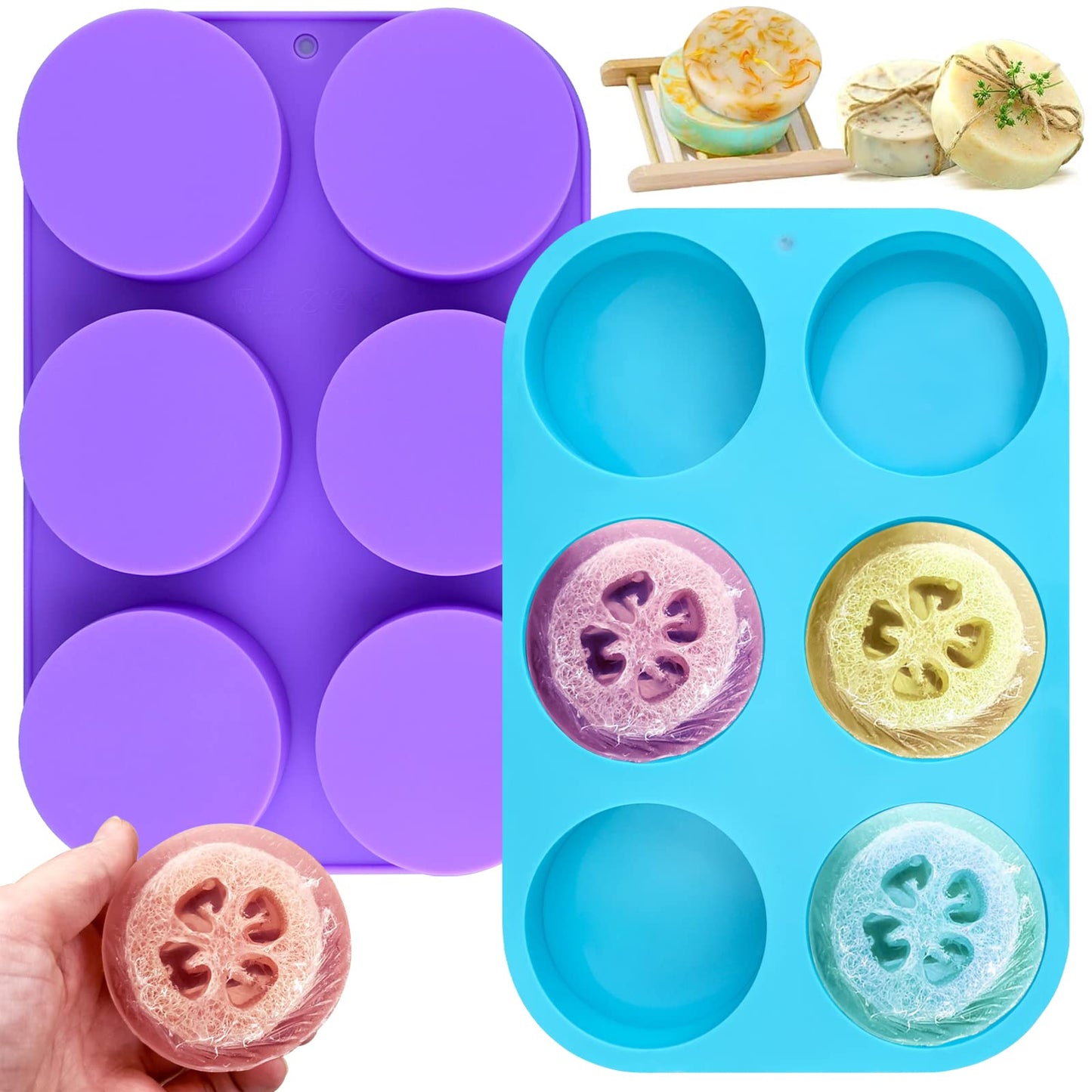 Sakolla Christmas Resin Molds 2 Pack Christmas Silicone Molds Ornaments Resin Molds Round Shape Lettered Pendant for Epoxy Resin Casting DIY Jewelry Keychain Snowflakes Crafts