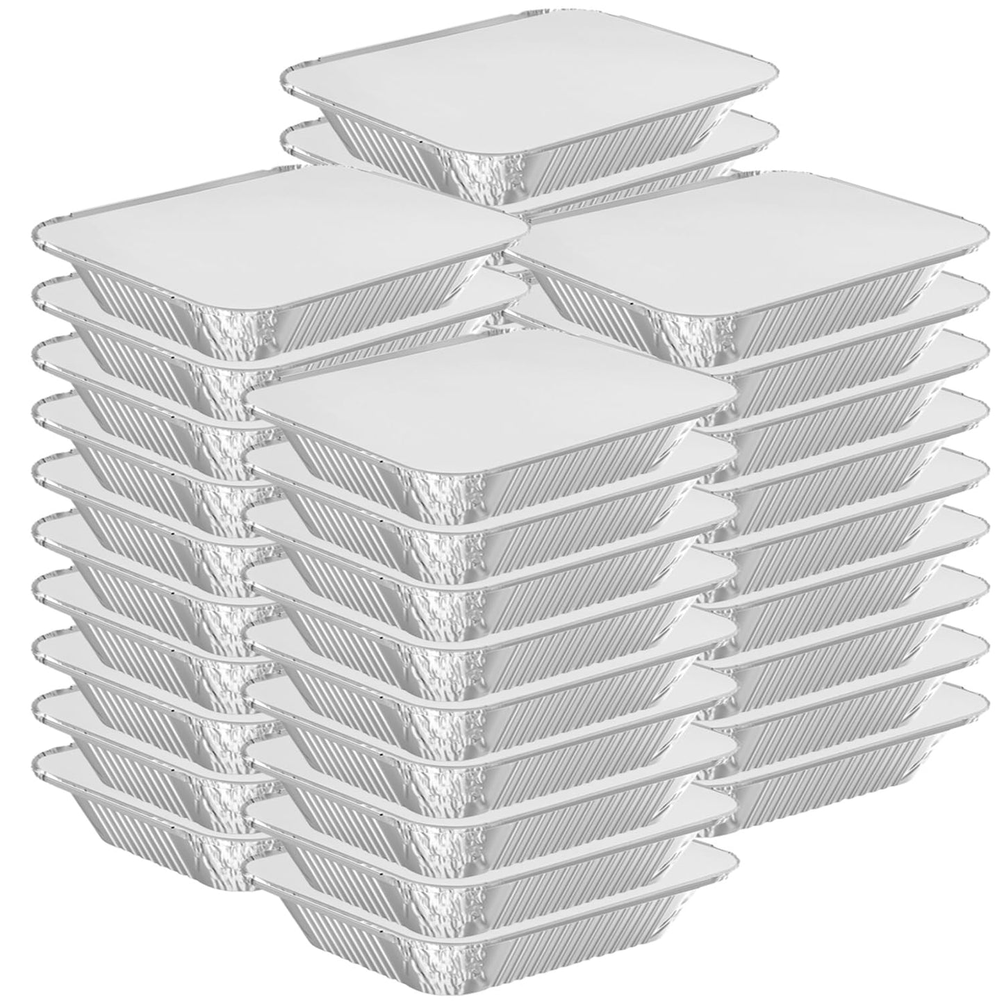 WANBAO 8.3"x6.2" 2.25LB Disposable Tin Foil Pans with Lids, 150 PACK