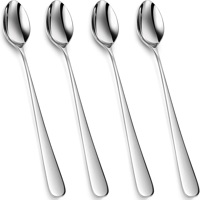 KEAWELL Premium Louise 4-Piece 9-Inch 18/10 Iced Tea Spoons (9 inch, 4)