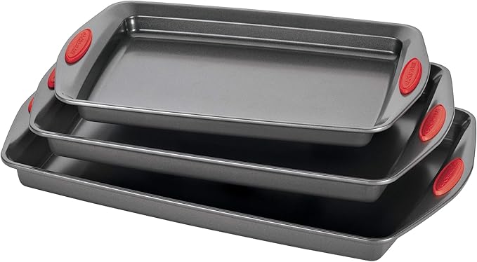 Rachael Ray Nonstick Bakeware Cookie Pan Set, 3-Piece