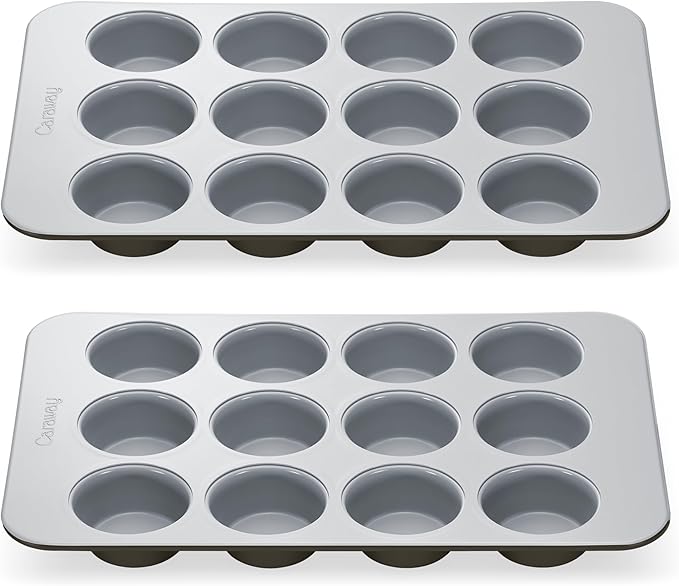Caraway Non-Stick Ceramic-Coated 12-Cup Muffin Pan Duo