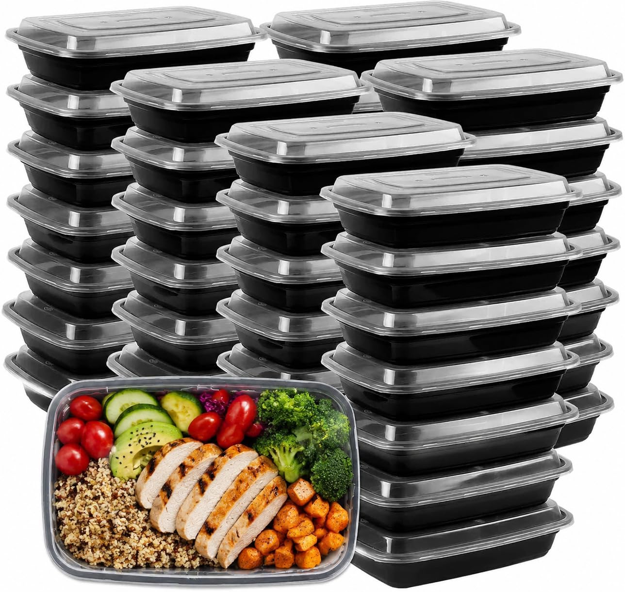 12 oz Small Meal Prep Containers with Lids, 50 Pack Food Storage Containers