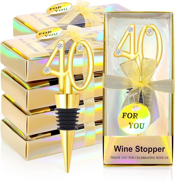 30Pcs 50th Birthday Wine Stopper Party Favors 50th Gold Wedding Favor Wine Bottle Stoppers 50 Birthday Party Souvenirs for Guests Wine Stoppers Gift Box for Wedding Anniversary Decorations (50th)
