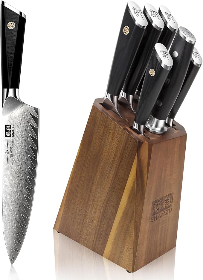 SHAN ZU Damascus Chef Knife 6 inch,67-Layer 10Cr15MoV Japanese Steel