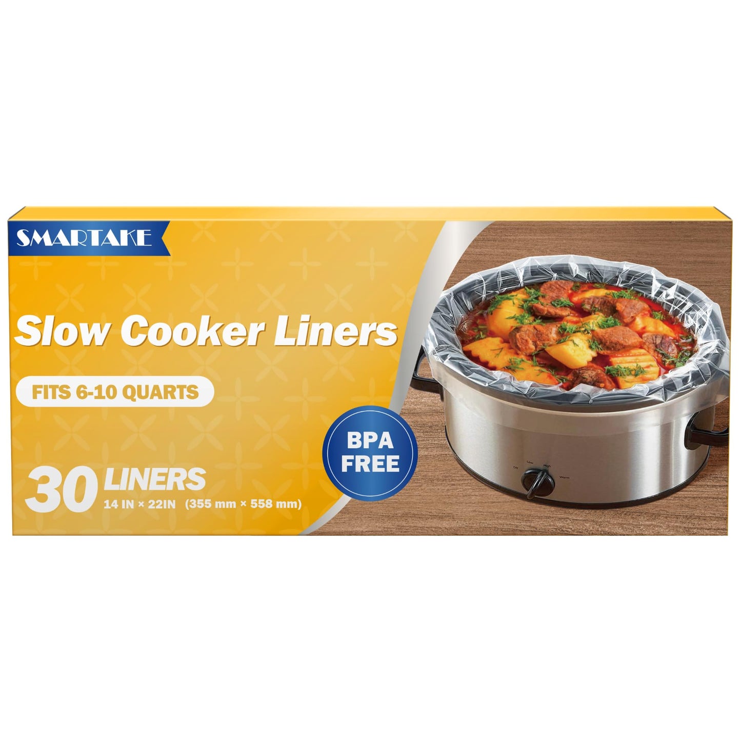 SMARTAKE Slow Cooker Liners, Large Size 14"x 22" 15 Liners