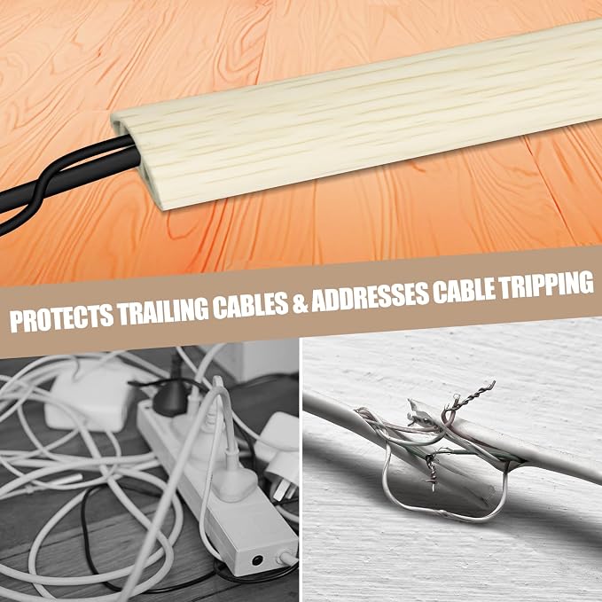 Floor Cord Cover Self Adhesive Cord Hider, 10FT Cable Management, Extension
