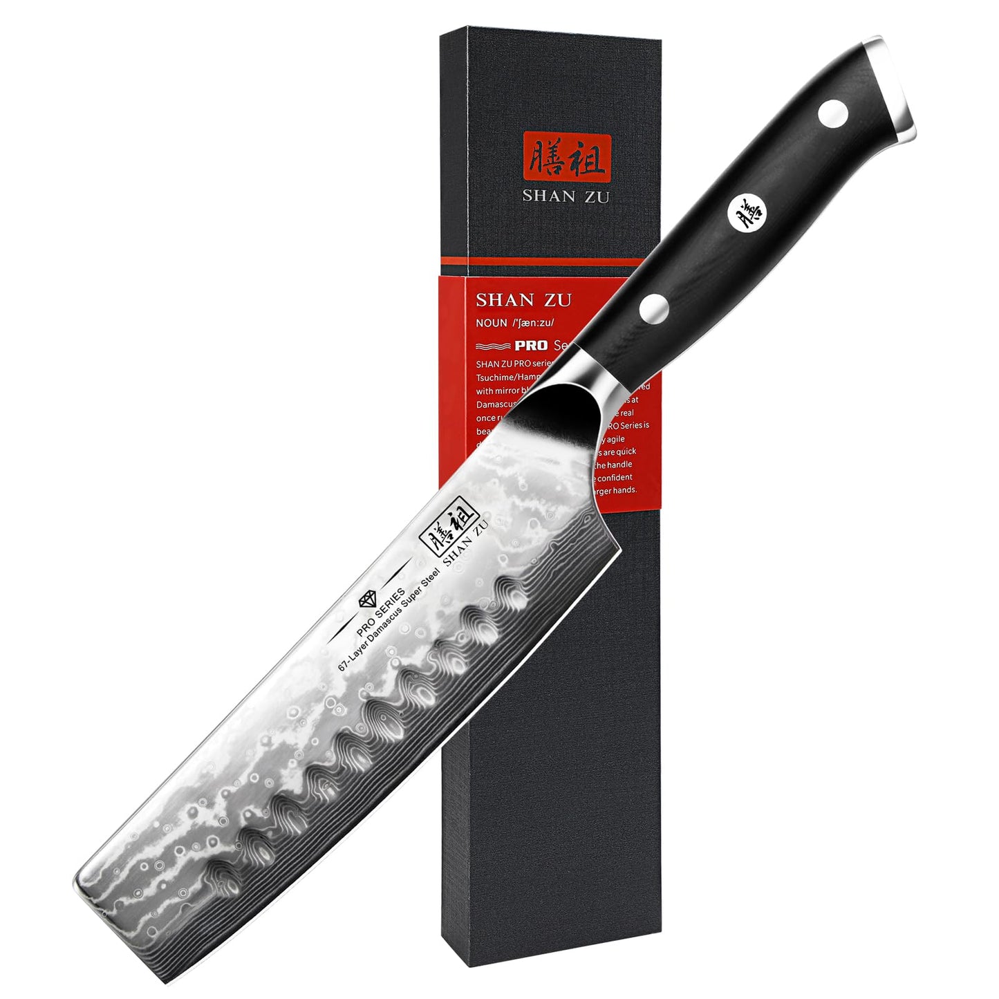 SHAN ZU Bread Knife 8 In, Japanese Steel Damascus Serrated Knife Wave Edge