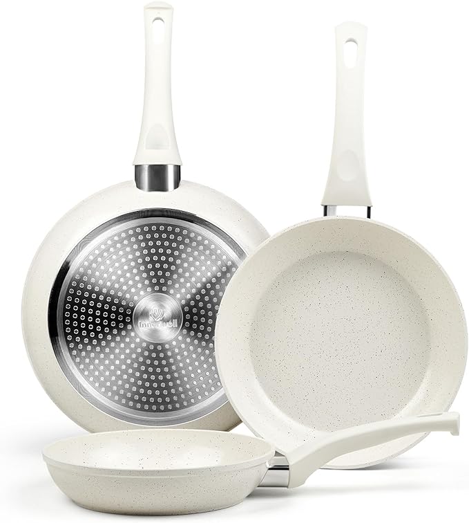 Innerwell Nonstick Ceramic Frying Pans Skillets Set 8"+9.5"+11"