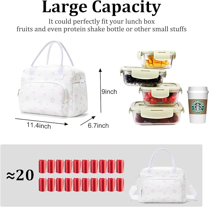 MEXS Insulated Lunch Bag for Women Men Large Reusable Lunch Box Adult Leakproof Portable Cooler Tote Bags for Work Picnic
