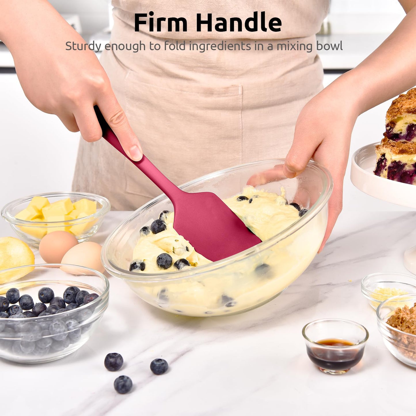 U-Taste 600°F Heat Resistant Food Grade Silicone Spatula, 4-Pcs, Multicolor