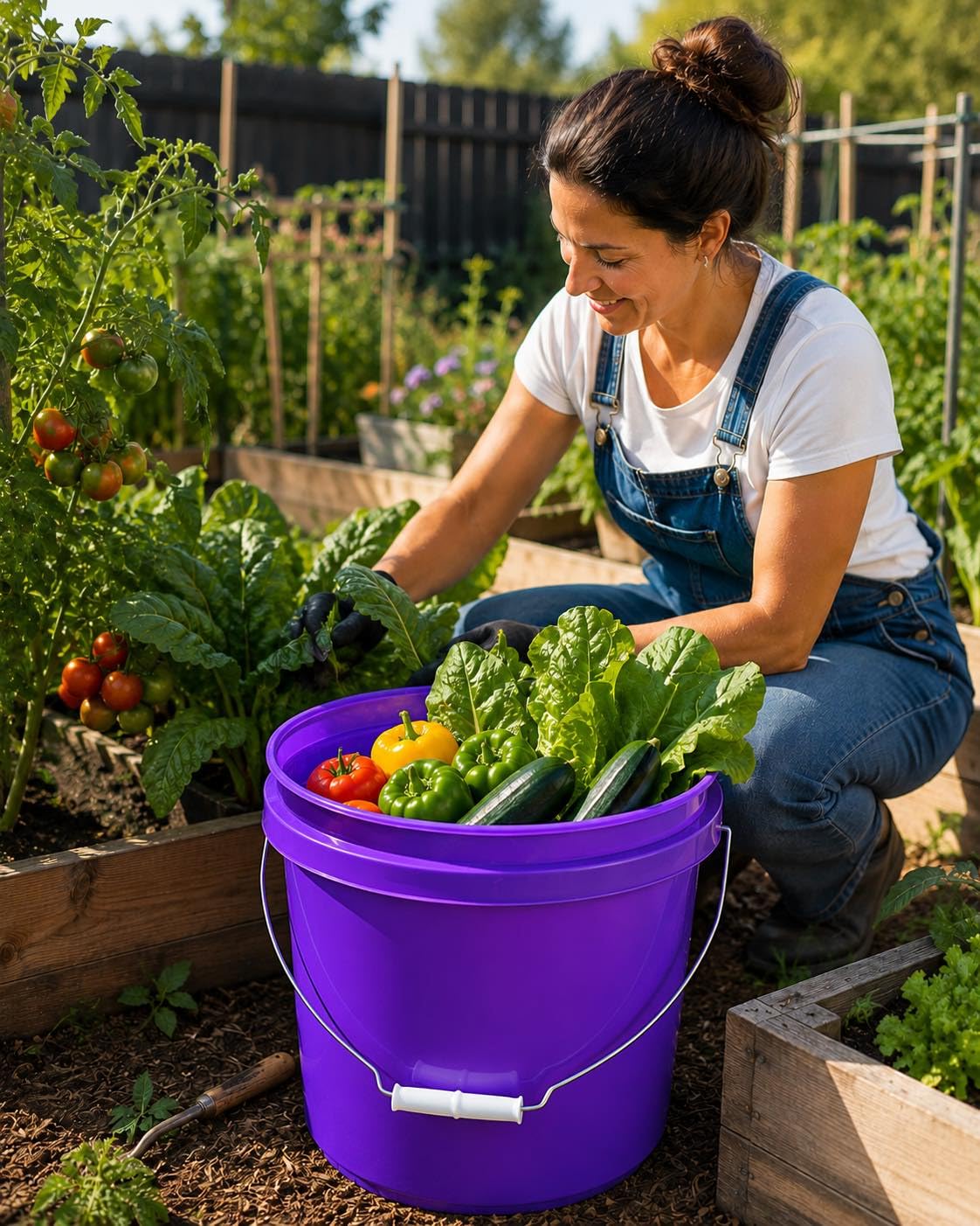 House Naturals 5 Gallon Premium HPDE Plastic Bucket - Made in USA Food Grade Container, BPA Free All Purpose Pail (5, Red)
