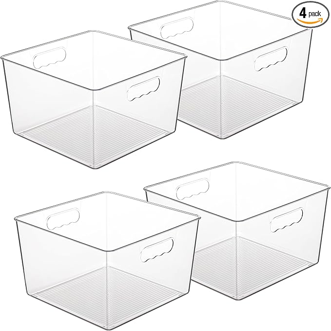 Vtopmart 8 Pack Extra Large Clear Storage Bins, 11x11 Cube Organizer