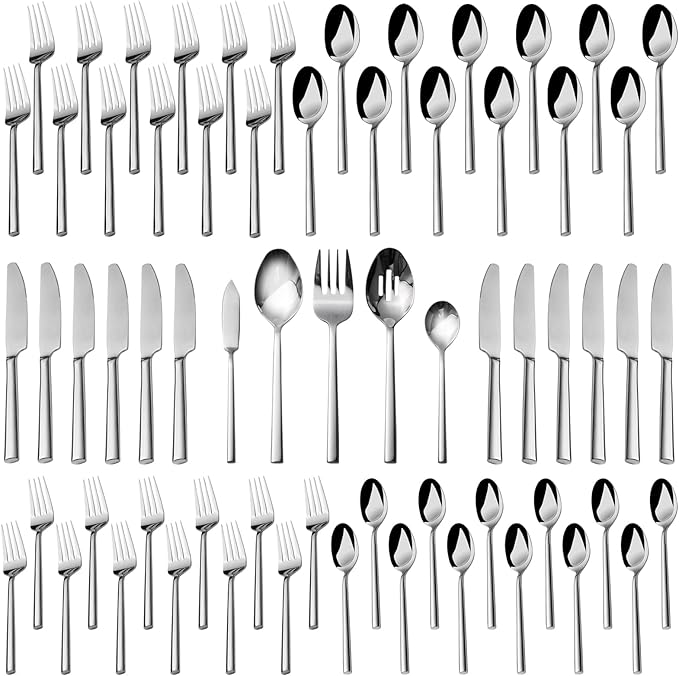 Alata Potter 20-Piece Forged Silverware Set Stainless Steel Flatware Set Cutlery Set,Service for 4,Mirror Finish,Dishwasher Safe