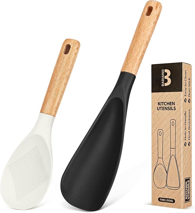 Badiano Cooking Spoon and Rice Scooper for Nonstick Cookware,Multi-function
