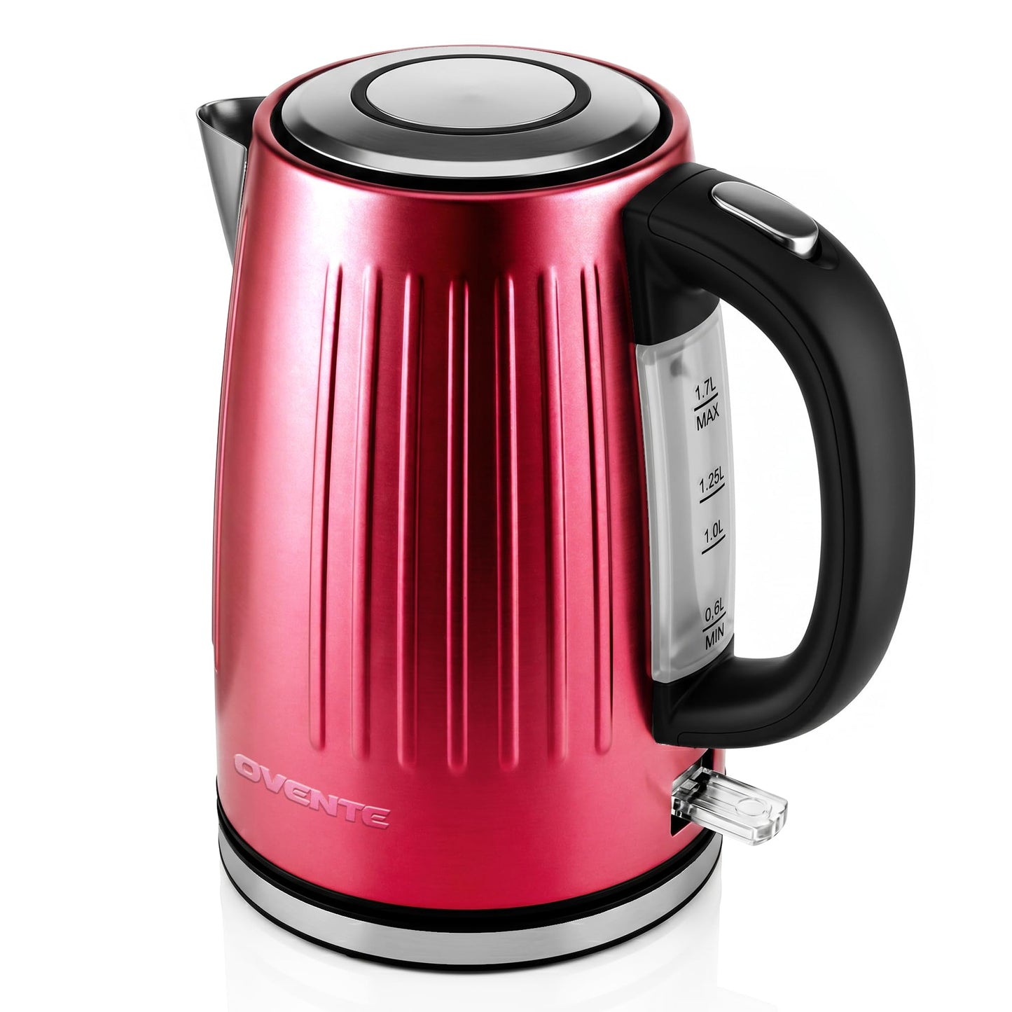 OVENTE 1.7L Stainless Steel Electric Kettle, 1750W Power, Maroon KS711M