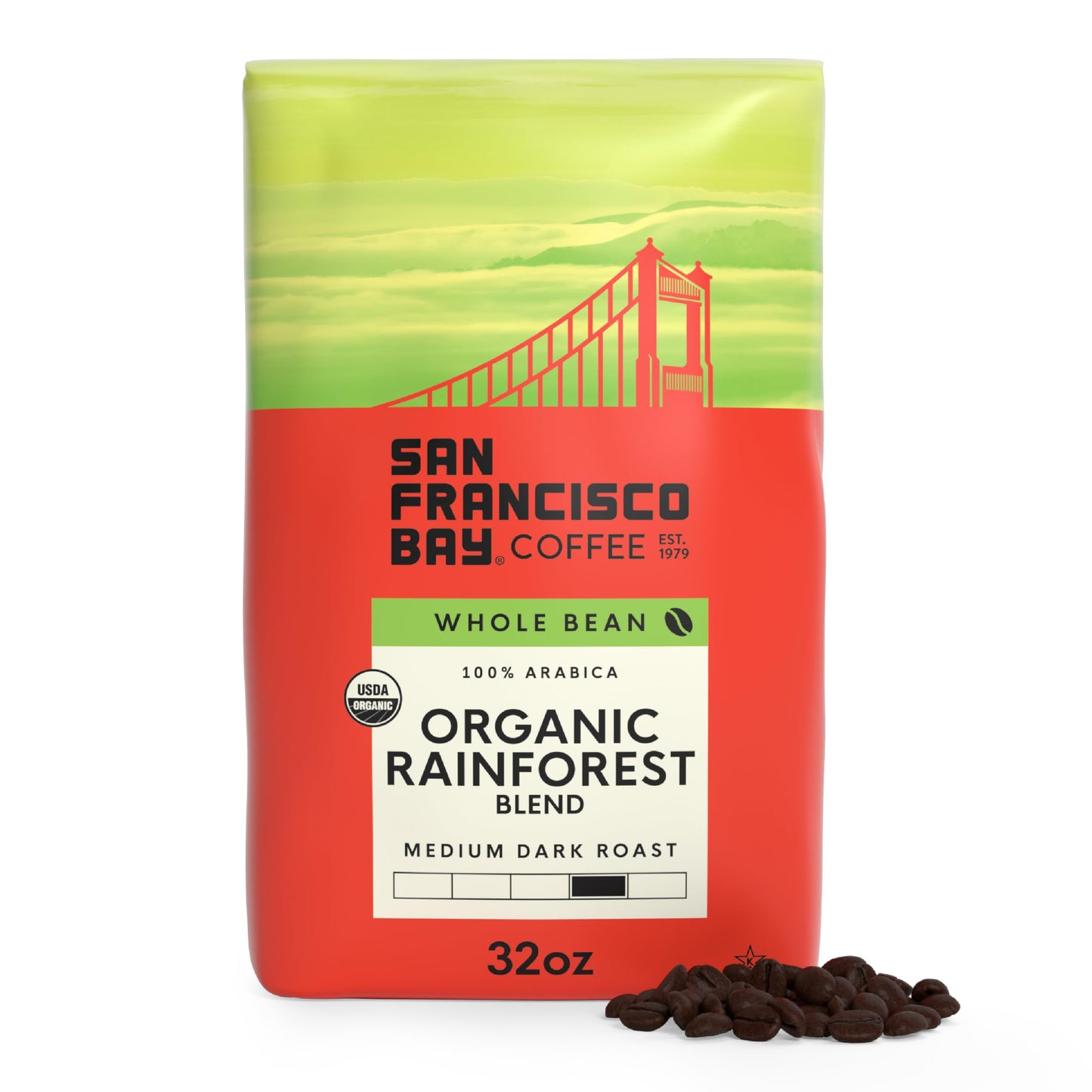 San Francisco Bay Coffee DECAF Gourmet Blend Whole Bean Coffee, 2 lb bag