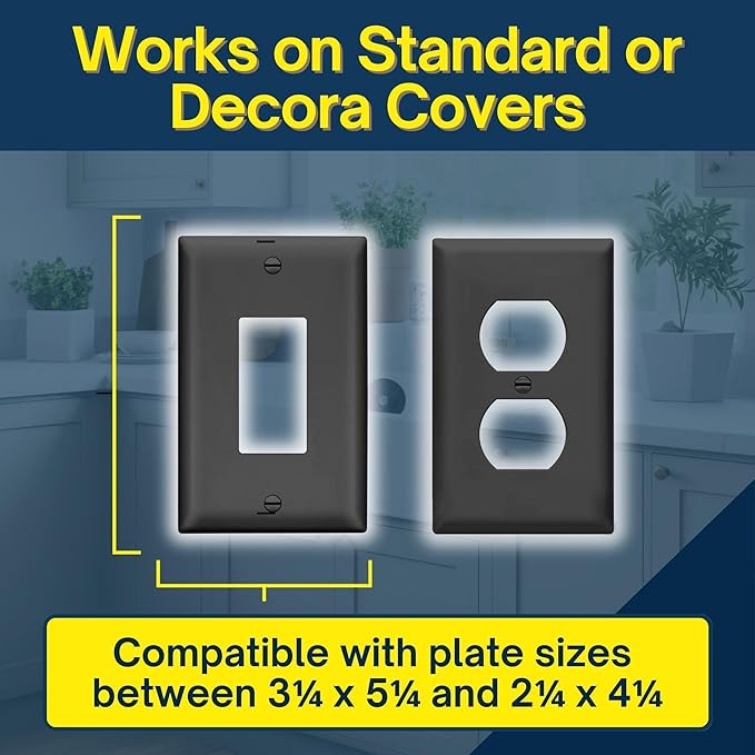 BeraTek Power Perch Wall Outlet Shelf | Declutter & Reclaim Counter Space | Bedroom & Bathroom Organizing Shelves | Alexa Echo Dot Holder, Router Shelf, Holds Electric Toothbrush | Black, 2-Pack