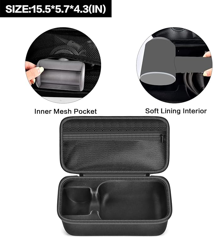 ANKHOH Case Holder for Dyson Supersonic Hair Dryer, Blow Dryer Storage Bag for Dyson Supersonic Limited Gift Set Edition and Accessories,Box Only-Full Black