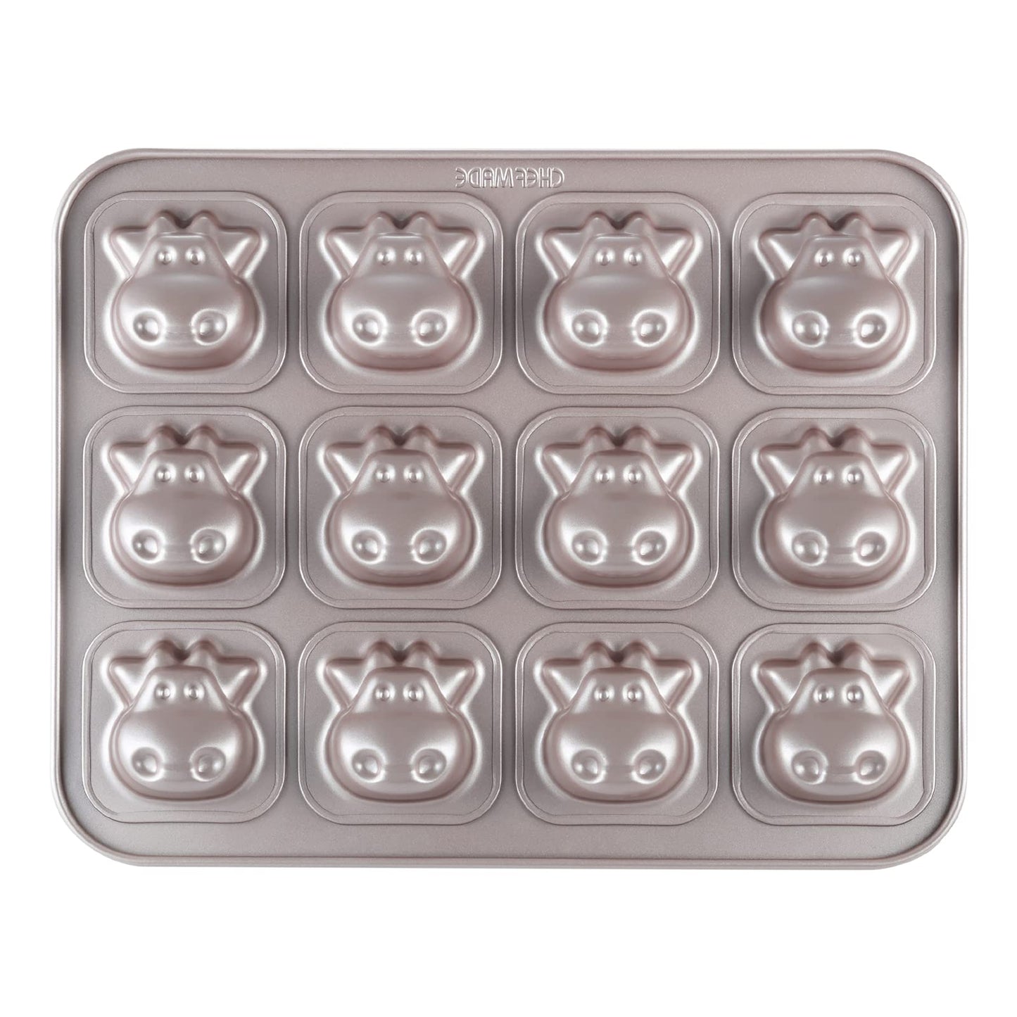 CHEFMADE Beetle Cake Pan, 12-Cavity Non-Stick Animal Muffin Bakeware for Oven Baking (Champagne Gold)