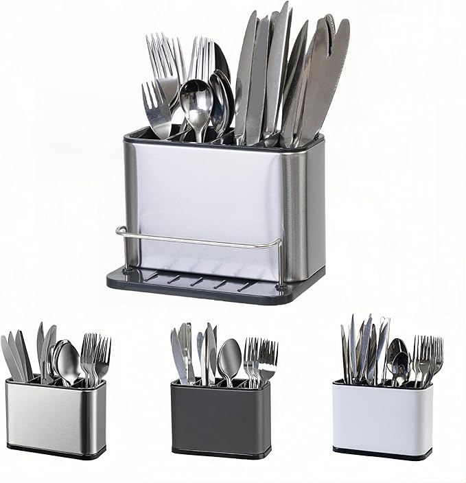 LIBODOUR Utensil Holder,Kitchen Silverware Holder for Countertop