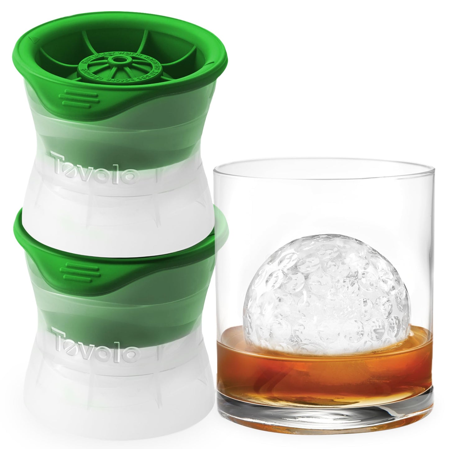Tovolo Baseball Ice Molds Pack of 2 Large Craft Ice Mold Spheres for Whiskey Bourbon Cocktails, Dishwasher Safe BPA Free Silicone Baseball Ice Sphere Fun Gifts for Baseball Fans Coaches Fathers Dads