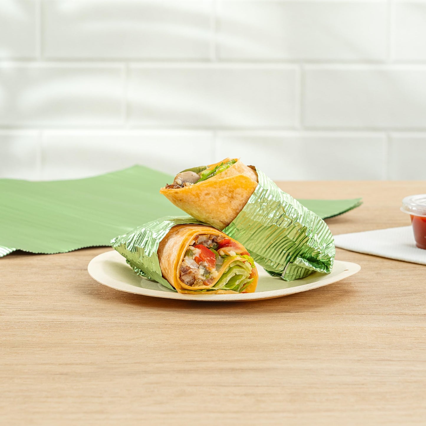 Restaurantware 12" x 12" Rippled Aluminum Foil Food Wrap and Fry Basket Liner: Perfect for Restaurant Take Out Bakeries and Food Trucks - Silver Foil Sandwich Wraps - 500-CT