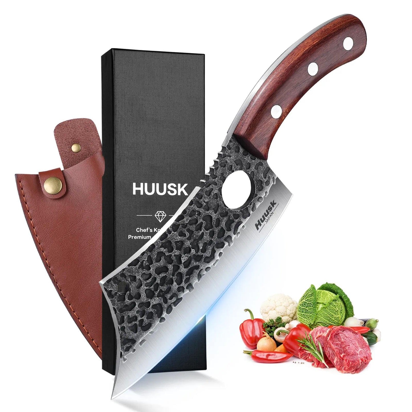 Huusk Japanese Chef Knife Set with Gift Box, Gifts for Men, Dad