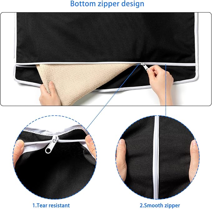 2 Pack XL Hanging Laundry Hamper, Extra Large Tear-Resistant Door Organizer with 2 Hook Types, Space-Saving Laundry Bag (36.5" x 22", Black)