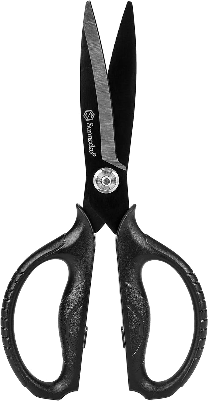 Sunnecko Heavy Duty Kitchen Scissors - Stainless Steel Kitchen Shears, Ultra Sharp Micro Serrated Poultry Shears, Cooking Scissors for Meat, Dishwasher Safe