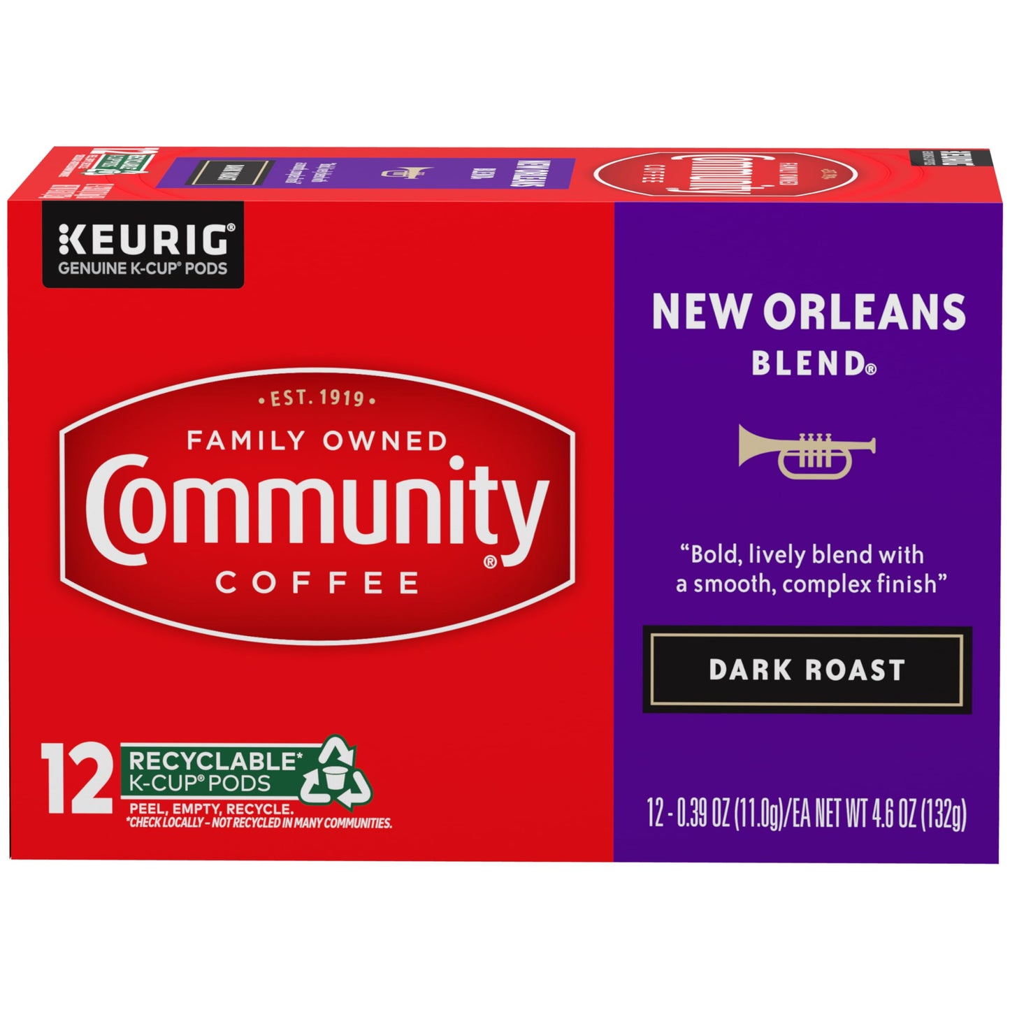Community Coffee Grandma's Sugar Cookie Keurig K-Cup Pods, Limited Edition Holiday Flavor, Natural Ingredients, 10 Count (Pack of 6)