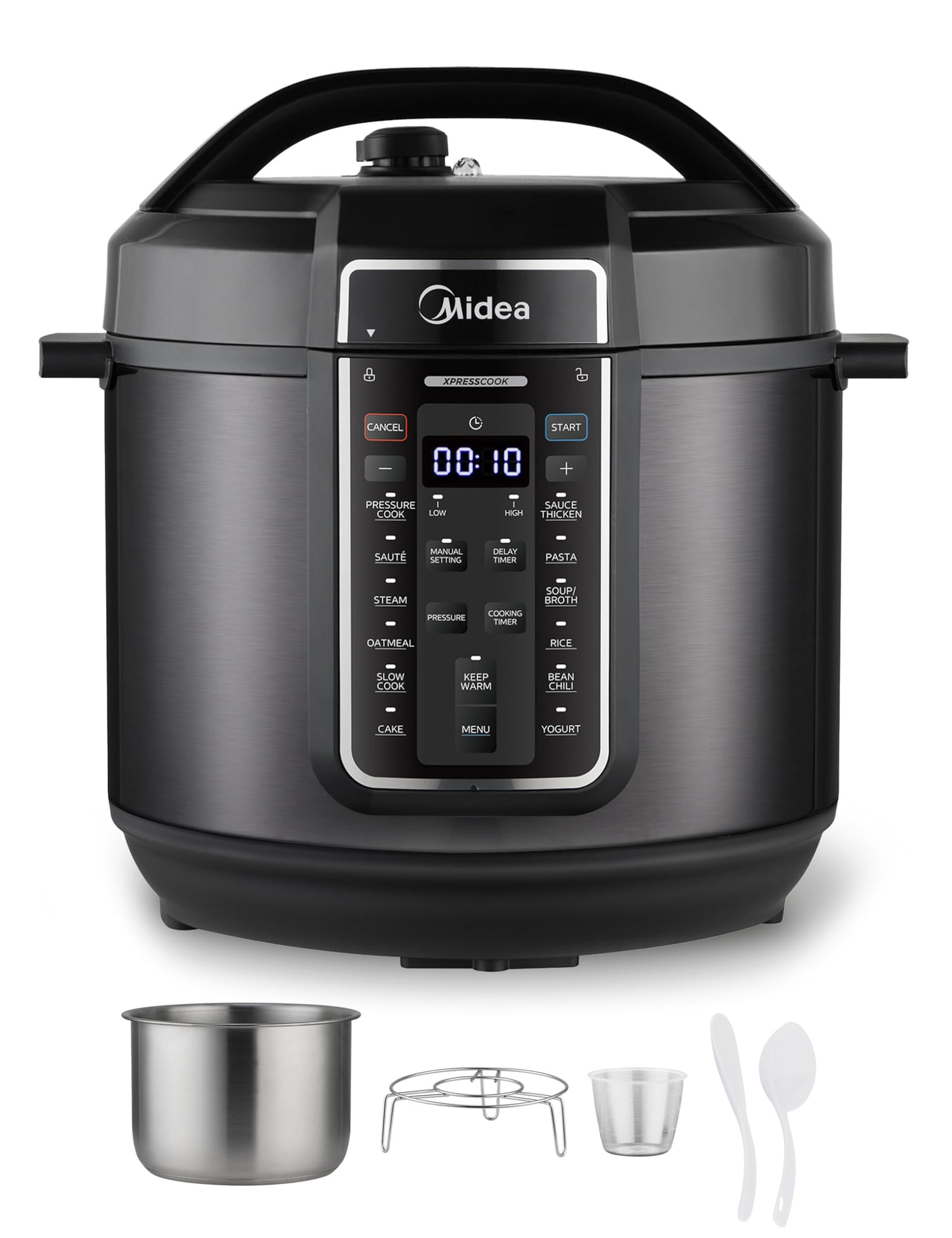 Midea WideMax 12-in-1 Electric Pressure Cooker, 6.5 Quart, 12 Presets, Multi-Functional Programmable Slow Cooker, Rice Cooker, Steamer, Sauté Pan, Cake, Yogurt, Warmer and More