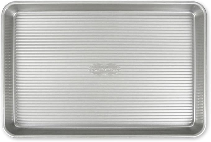 USA Pan Bakeware Mini Sheet Baking Pan Warp Resistant with Nonstick Quick Release Coating, Aluminzed Steel, Set of 2