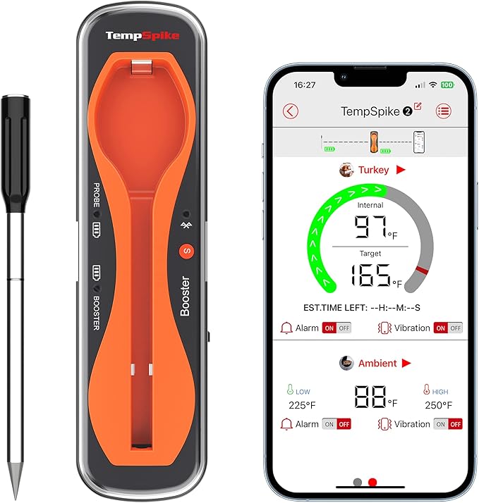 TempPro TempSpike 500 ft Wireless Meat Thermometer Digital for Cooking