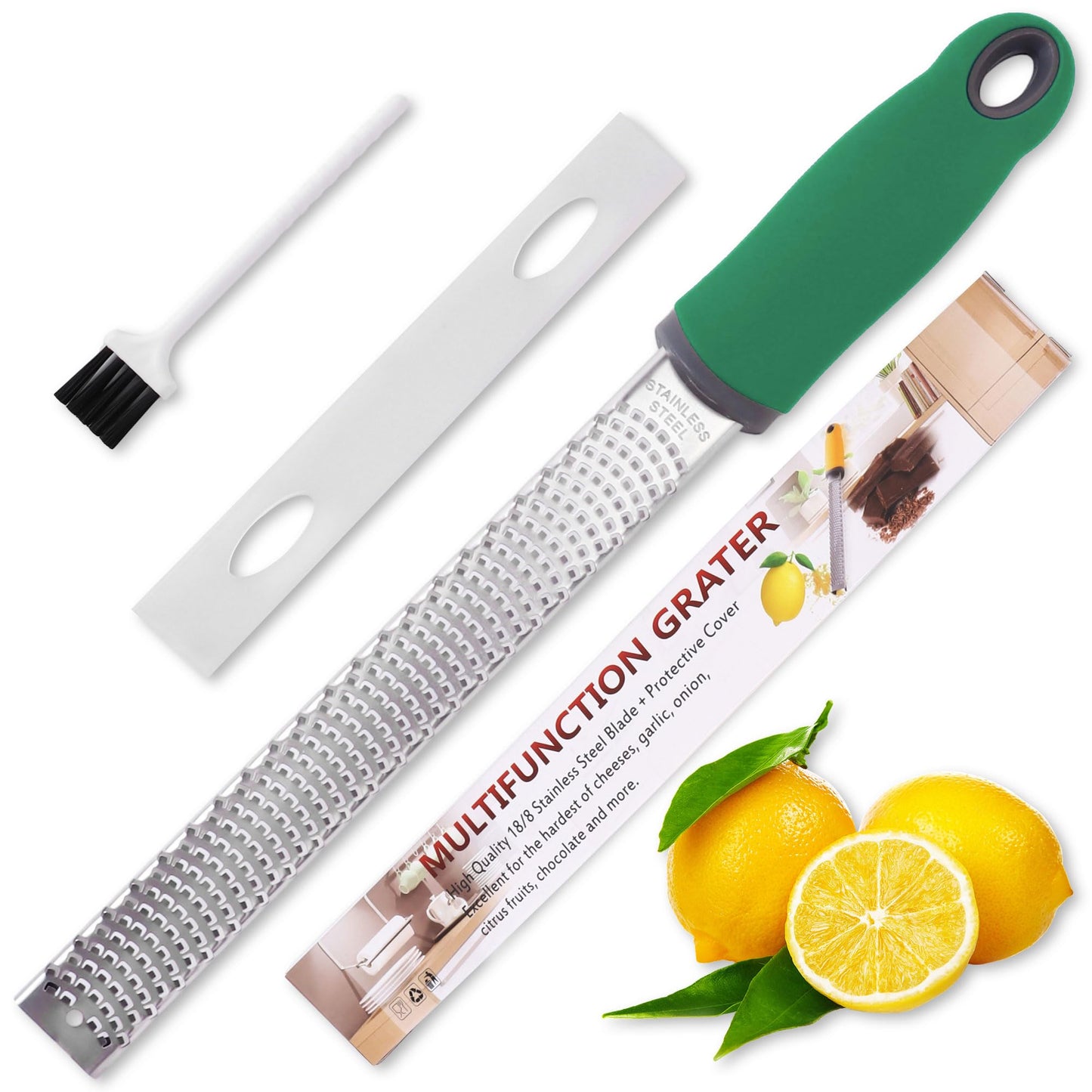Lemon Zester Grater, Citrus Zester Grater with Handle, Kitchen Gadgets for Cheese, Lemon, Chocolate, Nutmeg, Ginger, Fruit, Vegetable, Stainless Steel Micro Cheese Grate, Dishwasher Safe(Narrow)