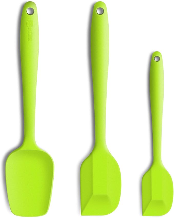 3-Piece Silicone Spatula Set, 600°F Heat Resistant, Orange