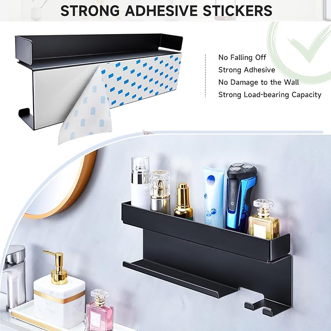 Storage Hair Dryer Holder for Curling Iron Accessories, Hair Tool Organizer Wall Mount, Curling Iron Holder Organizer, Bathroom Hair Straightener Holder Stand for Styler Attachments Organizer, Black